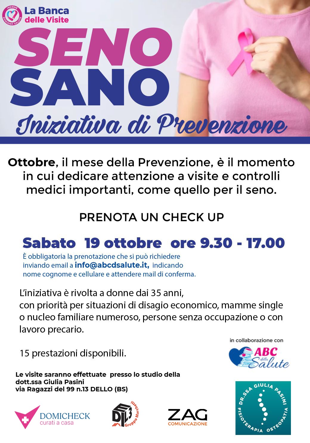 evento seno sano iniziativa di prevenzione domicheck a dello